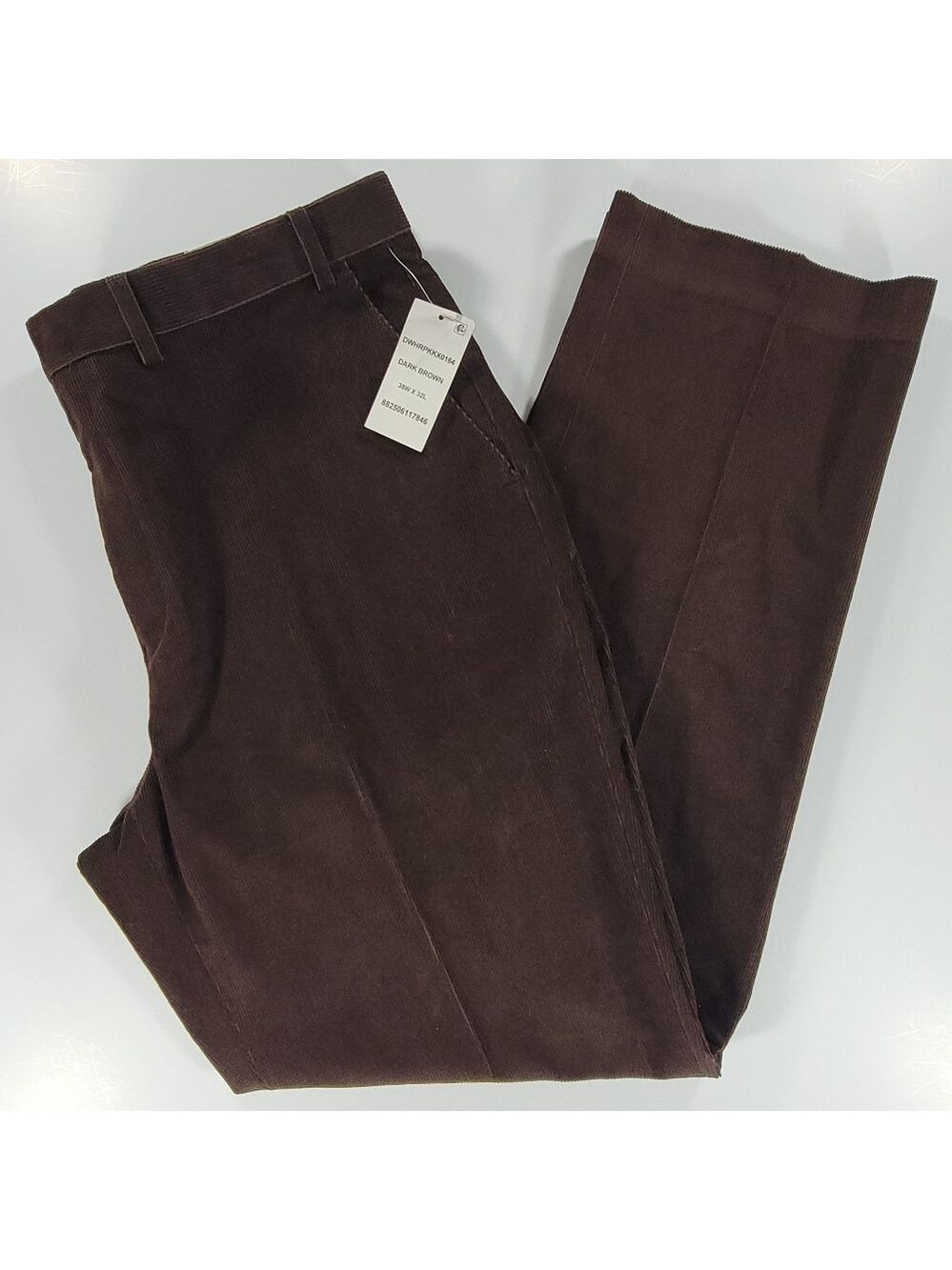 NEW Lauren Ralph Lauren Brown Corduroy Dress Pants Men 38x32 Flat Front NWT $95